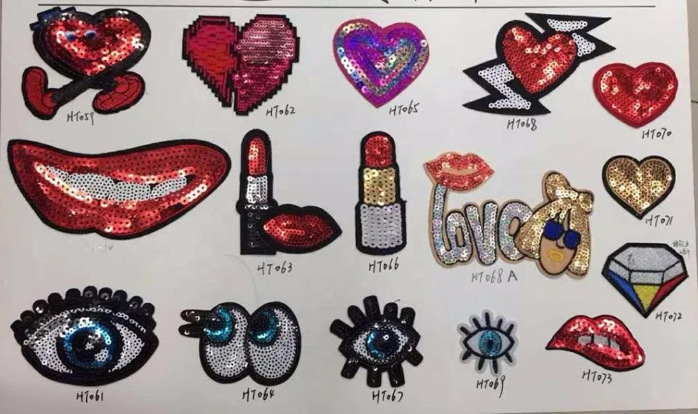 Hot Sale Iron On Stick On Sequin Patches