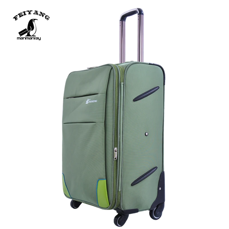 Soft luggage trolley bag oxford customized logo suitcase  high quality oxford fabric luggage