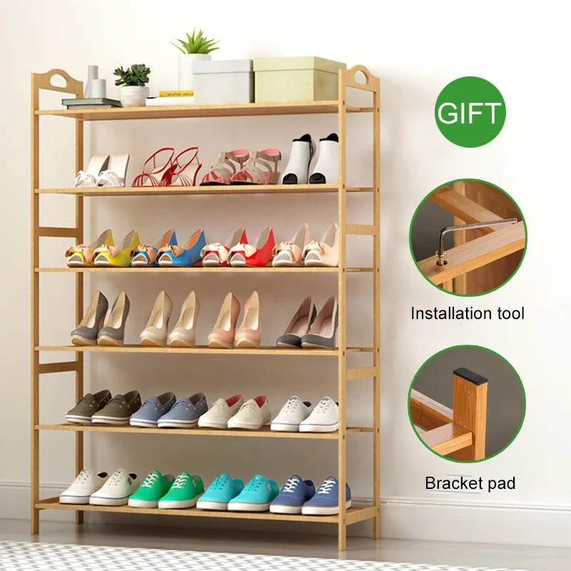 
100% pure natural wooden storage rack can hold 36 pairs of shoes metal s frame bamboo shoe rack 