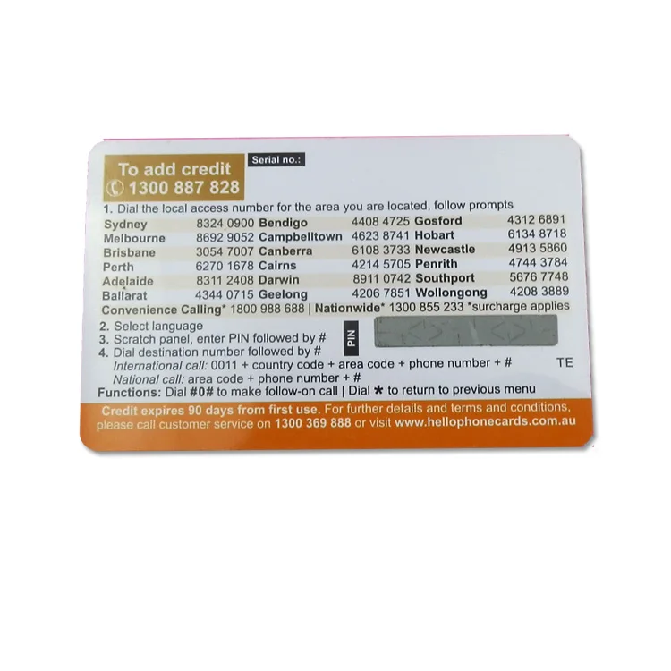 Пользовательская предоплаченная телефонная карта, телефонная перезарядка, карта для царапин с номером контакта и панелью для царапин