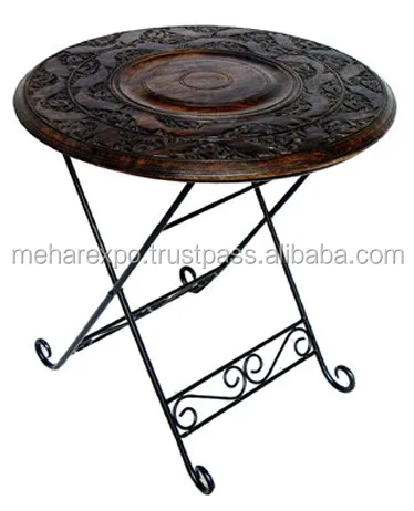 Деревянный кованый железный стол