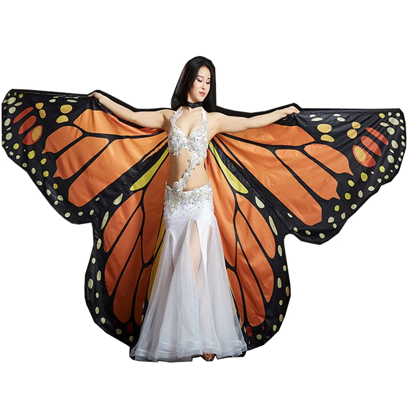 BestDance Lady Butterfly Belly Dance Costume Isis Wings Egyptian Dance Wear Props Wings+sticks