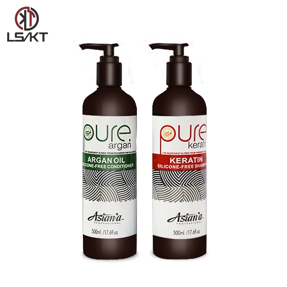 PURE Natural Keratin Argan Oil Hair Shampoo and Conditioner  Mask Serum Private Labels  Hair Care Set Hair Beauty Product