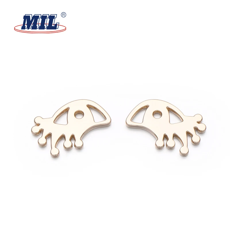 Custom fashion swimwear brand logo vintage metal label tag with 2 hole