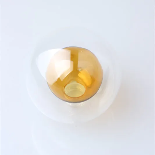 wholesale lighting factory party home decorative stained glass lamp shade double wall amber color glass lamp cover with screw