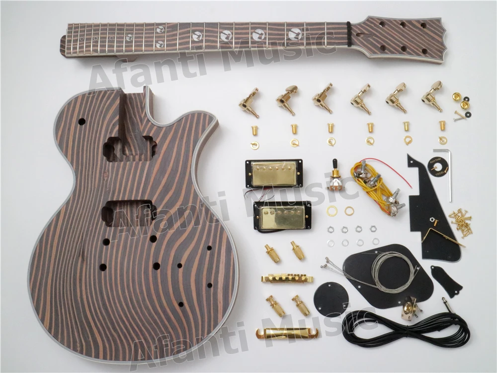 New design! Zebrawood Afanti Music DIY Electric guitar Kit (ALP-014A)