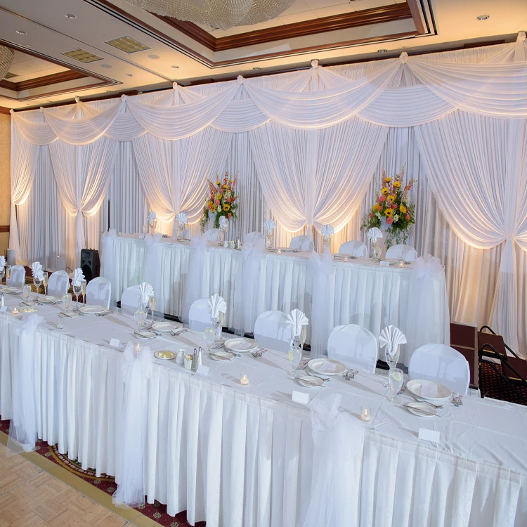 Factory Price White Draping Church Wedding Ceremony Reception Backdrop