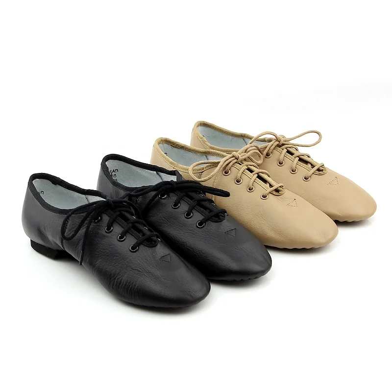 JW China Factory Soft lace up wholesale dance leather jazz shoes