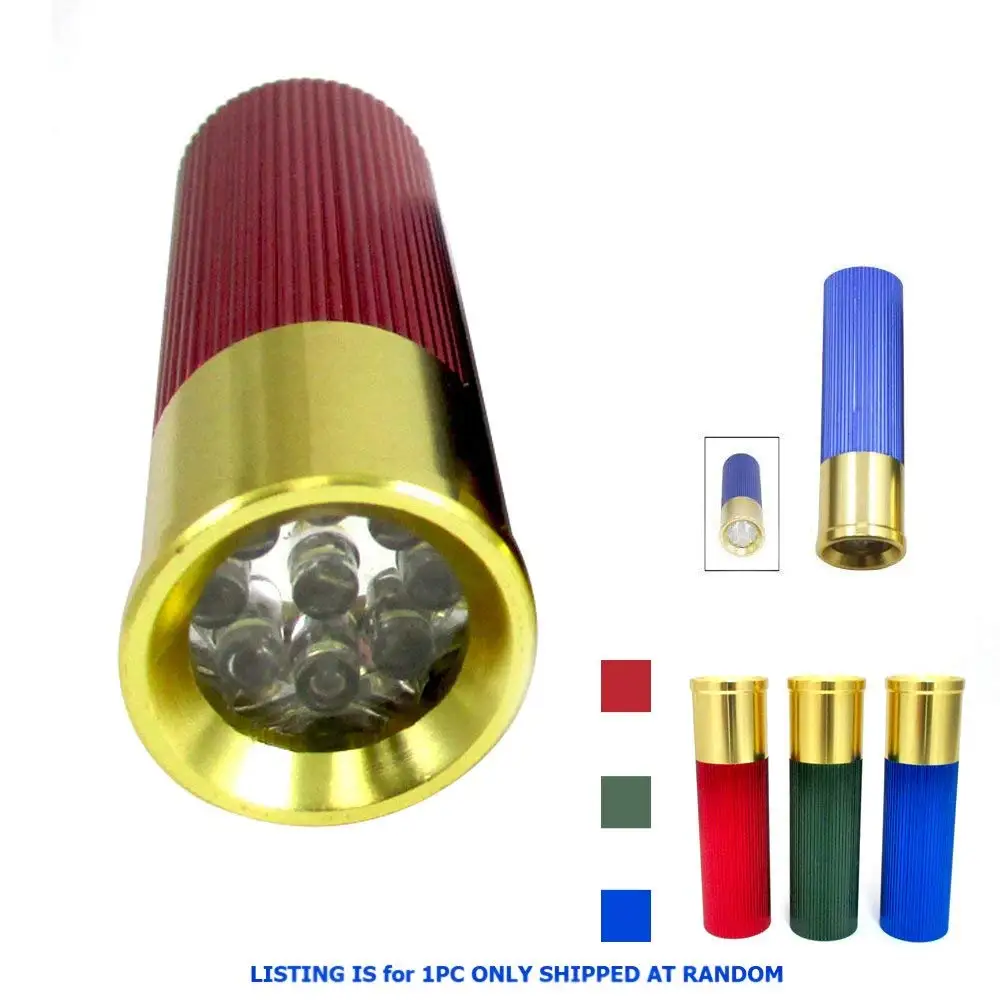 China Manufacturer 9 LED Shotgun Shell Bullet Tactical Battery Powerful Flashlight Metal Led Hand Torch Light
