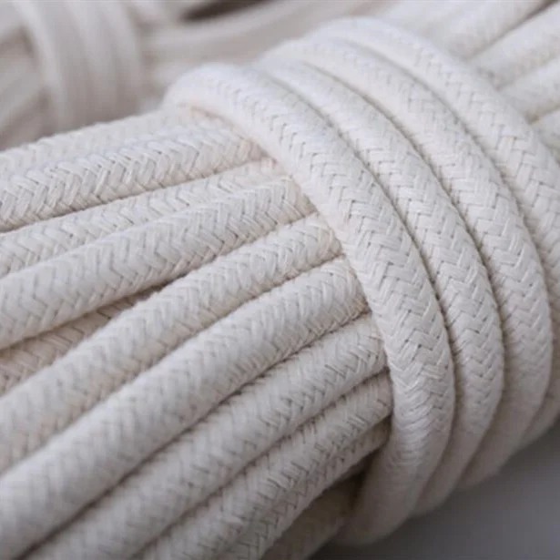 
6mm colored braided cotton rope packaging rope 