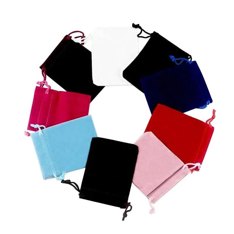 Colorful high-grade packaging gift custom velvet drawstring pouch bag
