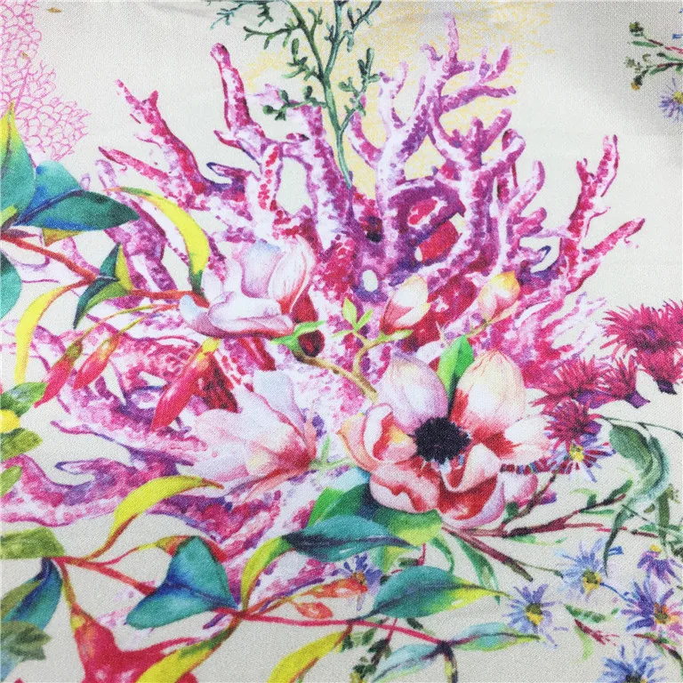 Hot Selling High Quality Competitive Price Custom Pattern Digital Printing Silk Satin Georgette Fabric