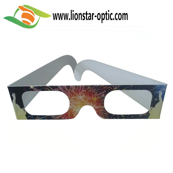 Wholesale Logo Printing Cardboard Diffraction Glasses Love Heart Firework 3D Glasses