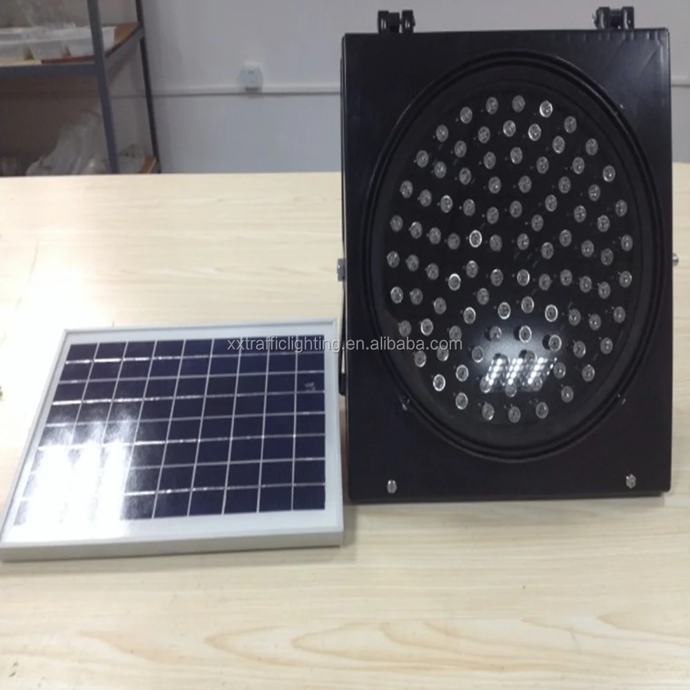 Cross road solar led power flashing amber light