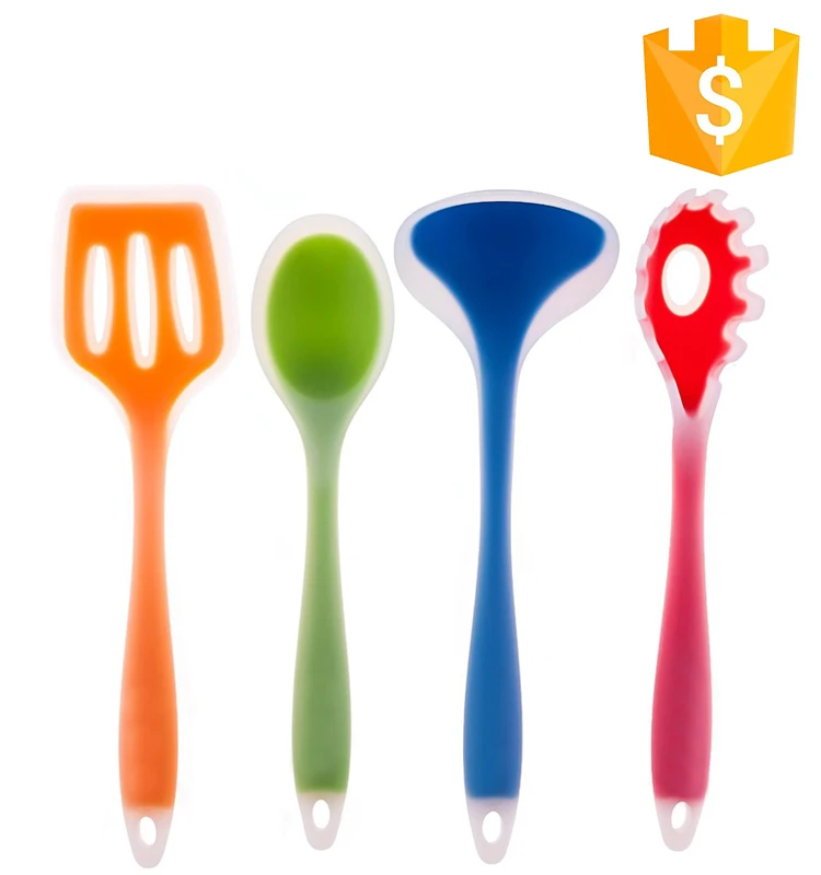 GreenEarth Silicone Kitchen Cooking Utensils Spatula Set Shovel Spoon Ladle Set With Handle Kitchen Tools