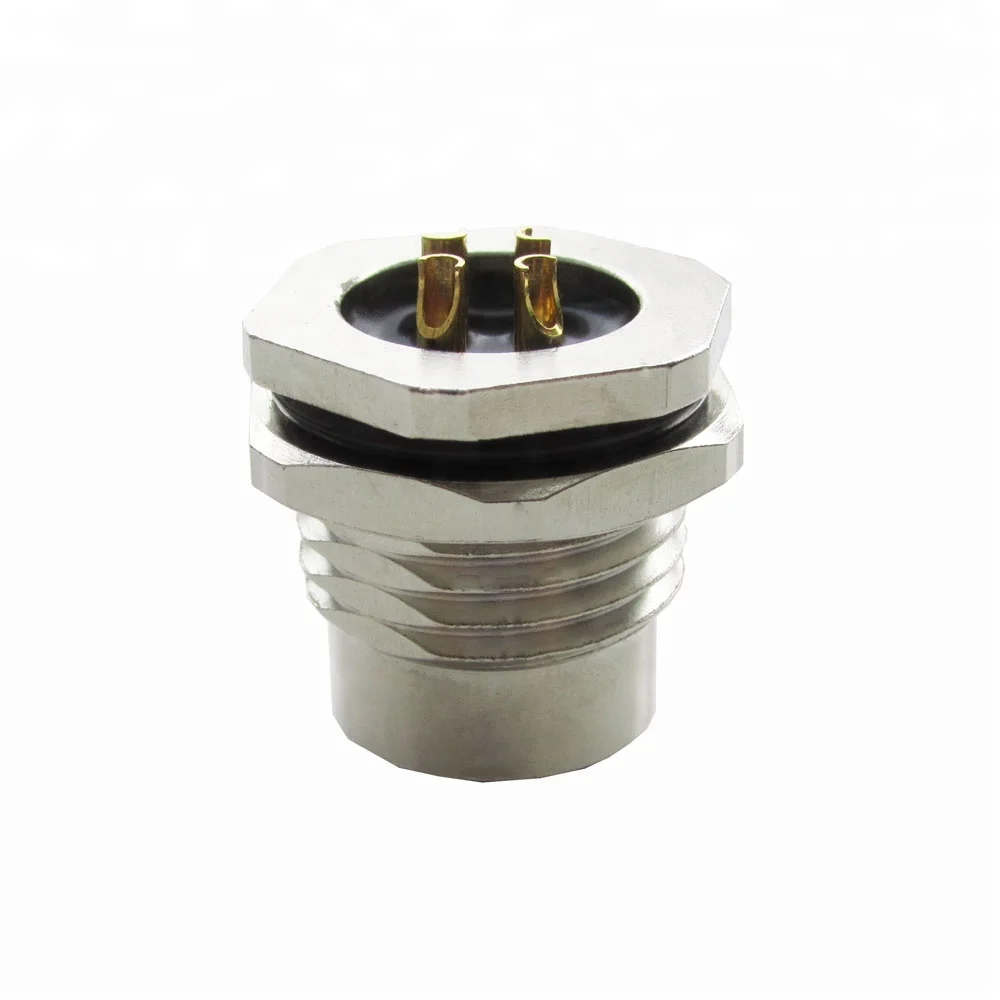 bulkhead connector 4 pin waterproof panel mont receptacles pg9 m16 thread