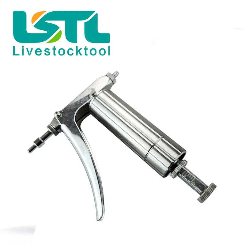 Veterinary Equipment Poultry Vacination Injection Stainless Steel 0.1-1ml Adjustable Automatic Syringe Medical Injector