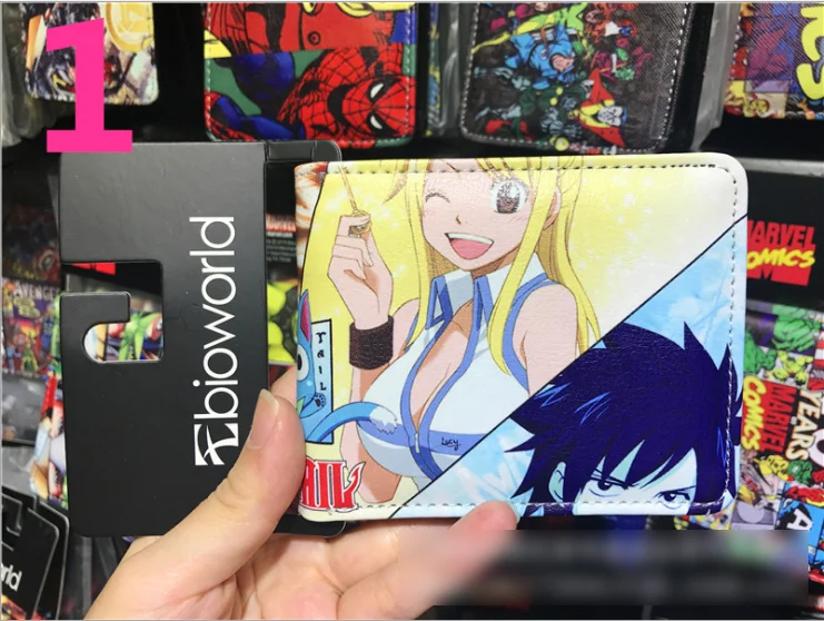 cartoon wallet Anime PU wallet anime boy and girl student wallet