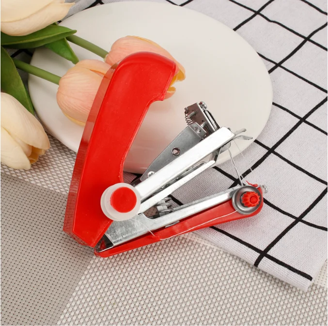 Sewing Machine Portable Needlework Cordless Mini Hand-Held Clothes Fabrics Sewing Machine Handy Stitch Hand Clothes Quick Tools