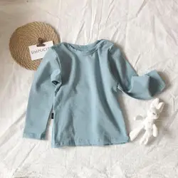 Bulk blank t-shirts Korean style one-collar bottom shirt cotton quality kids t shirt