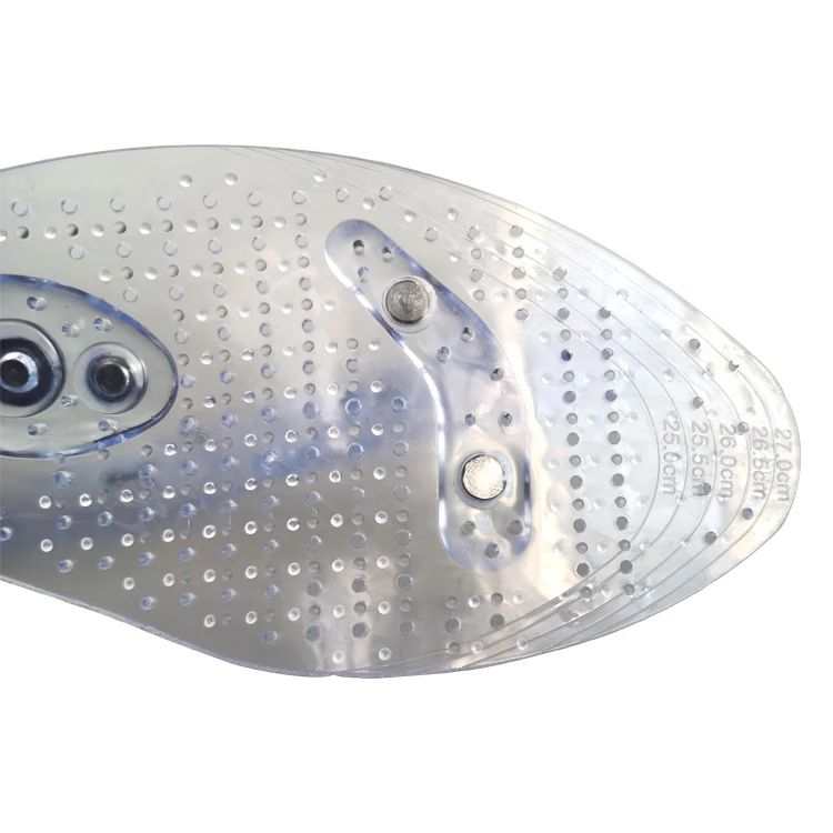 factory wholesale cuttable foot healthcare plantar faciitis breathable PVC acupuncture therapy massage magnetic insole flat feet