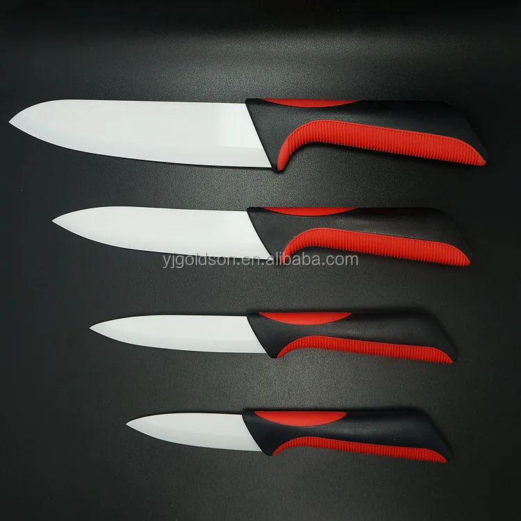 different types of ceramic knife with silicone handle