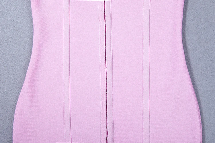 Pink wholesale celebrity cheap mini style rayon midi high quality long sleeve party vestidos sexy women bodycon bandage dress