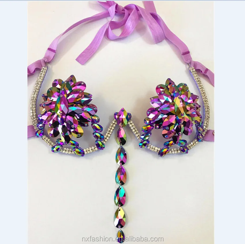 2018 Carnival Costumes New Designs Customized Sex Brazilian Bling Bling Carnival Wire Bra Frame