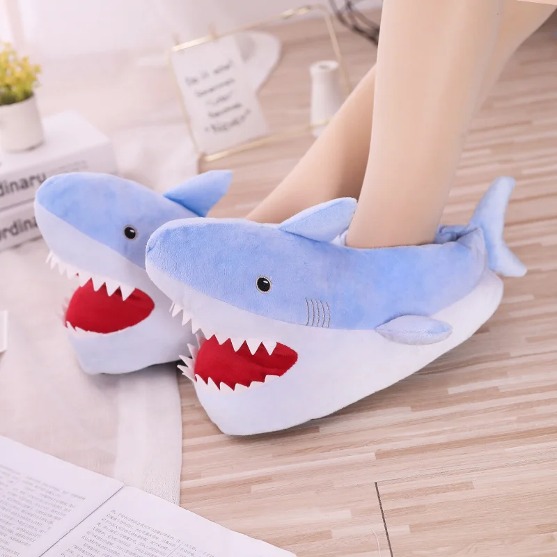 New shark head plush slipper thick shark soft indoor floor slippers winter slippers for children