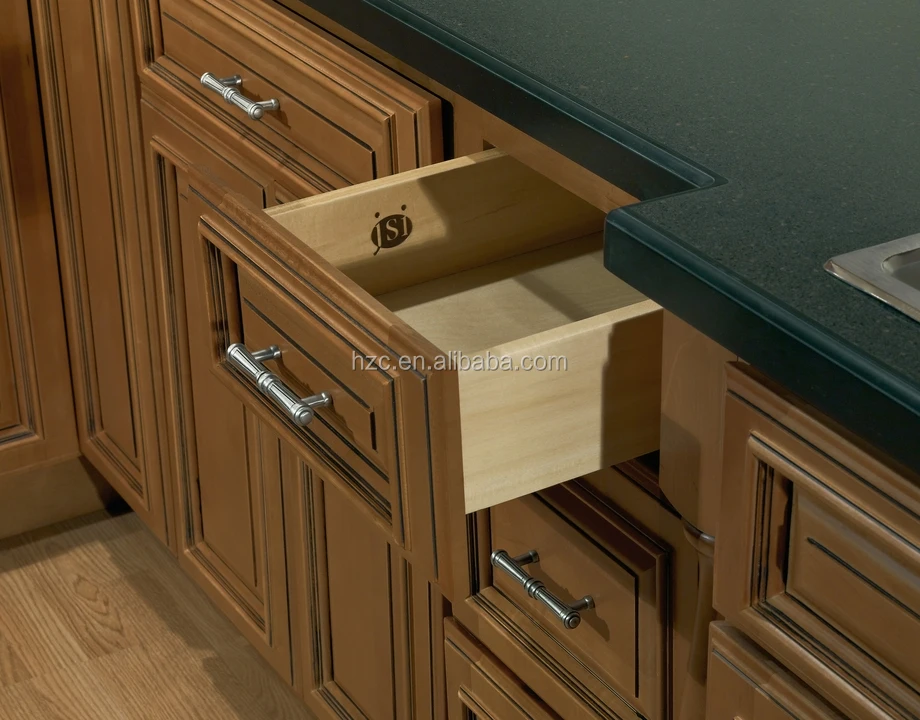 Classic style cherry wood kitchen cabinet