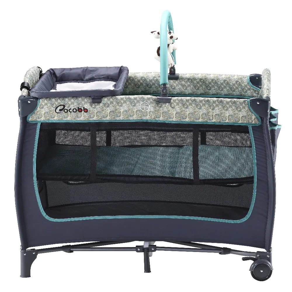 Cheap mobile metal portable foldable baby travel crib cot