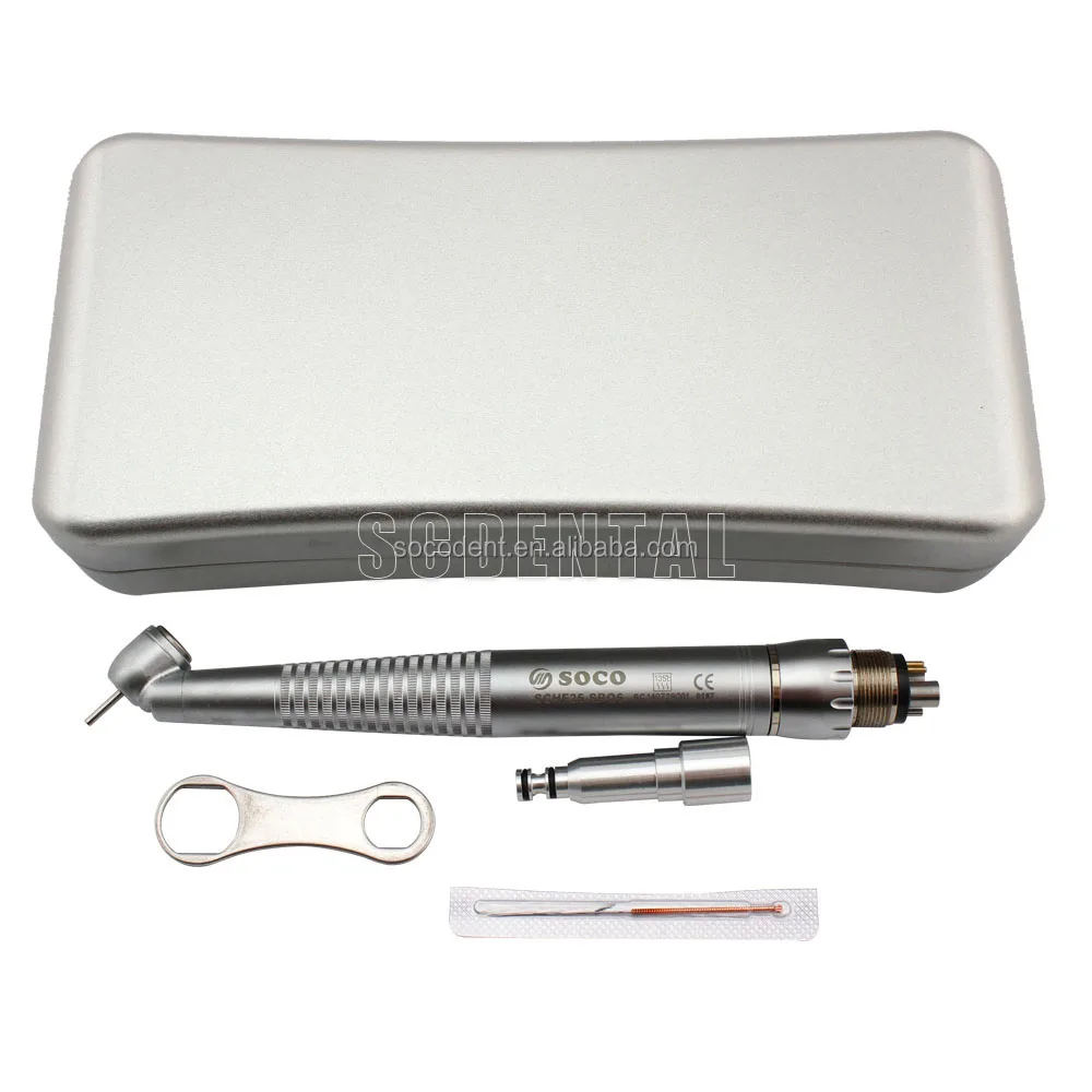SOCO Dental 45 Degree Contra Angle High Speed Handpiece With LED Fiber Optical Light