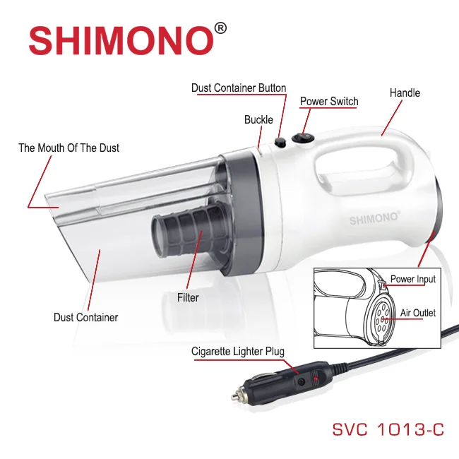 ELUXGO high suction power patent owned car use cleaner pro cyclone system with SVC1013-C