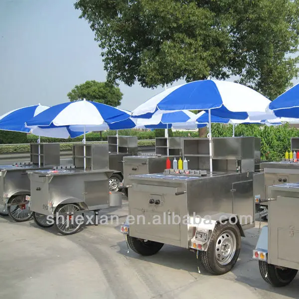 JX-HS120D Professional Commercial Outdoor Mobile Gas Steamer Hot Dog Cart