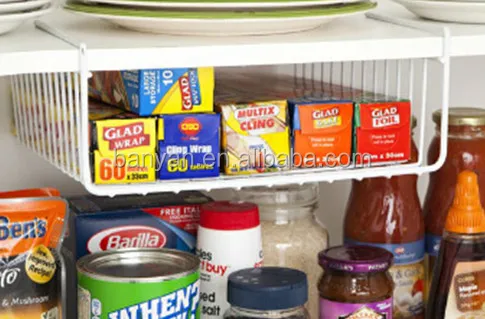 Оптовая продажа, многофункциональная кухонная корзина из металлической проволоки под полку