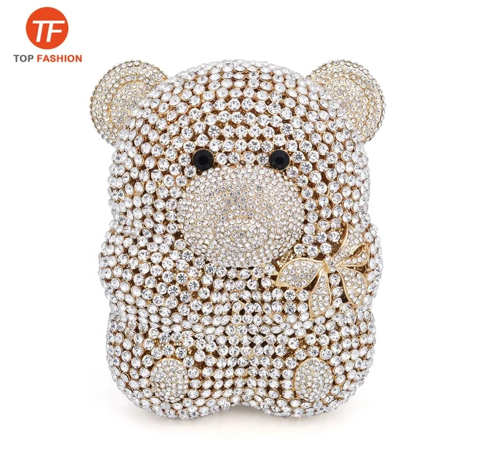 Высококачественный клатч со стразами, симпатичный медвежонок Тедди, клатч, кошелек, оптовая продажа от китайского поставщика