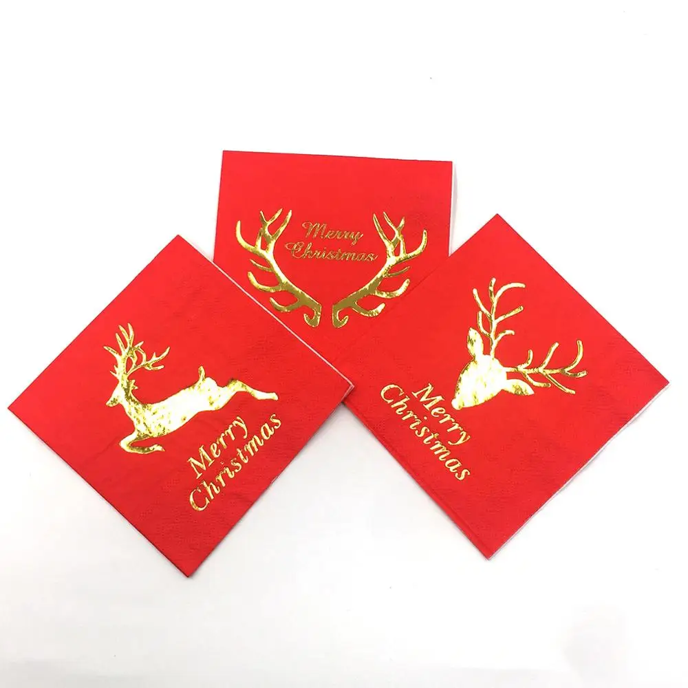 Foil Stamped Napkins With Custom Designs For Cocktail Party