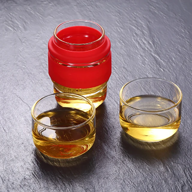 
Travel Tea Set Mini Portable glass Kung Fu Tea Making set 1 Pot 2 Cups 
