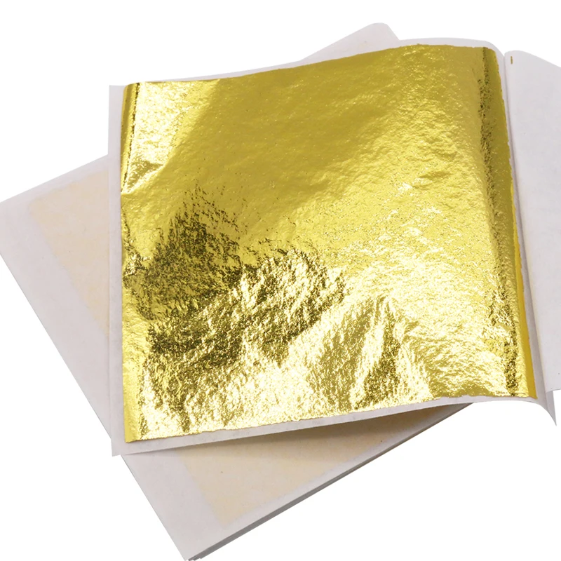 8 x 8.5 cm Colorful Taiwan Gold K Leaf Foil Paper Sheets Gilding Craft Use Art Home Furniture Decorating Frame Ceiling