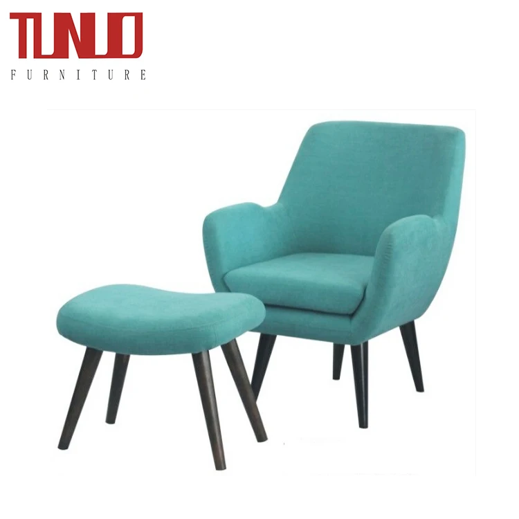Wholesale Modern Design Lounge Armchair Relax Furniture Long Fabric Womb Chair With Ottoman