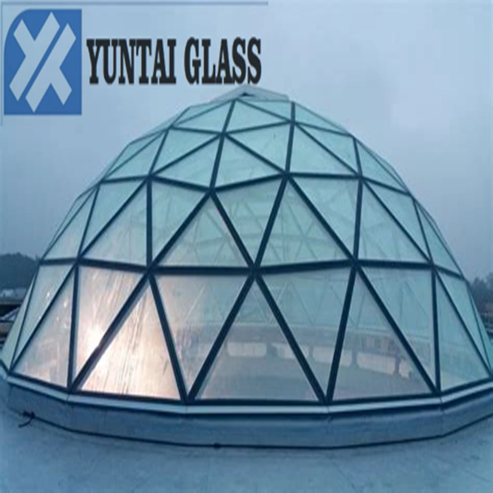 6mm 8mm 10mm 12mm flat curved safe building laminated tempered glass dome in China