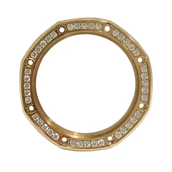 Luxury Brand Original Parts Bezel Stainless Steel Rose Gold Watch Bezel Insert with CZ for Royal/-Oak Watch