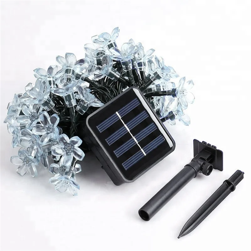 Christmas day outdoor waterproof light flower string LED solar holiday light string garden lighting decorative