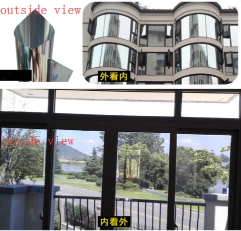 2mil Daytime Double Sliver Privacy One Way Mirror Reflective Glass Window Film