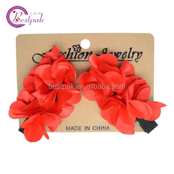 artificial new style hot sale small polyester satin adult hair clip