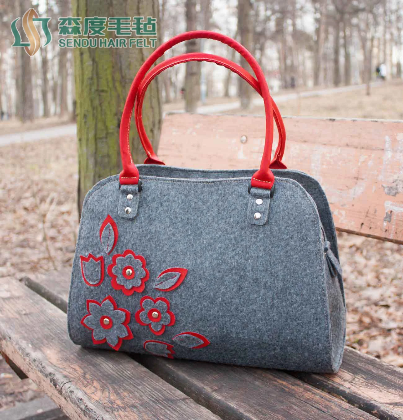 New Fashion eco friendly  felt custom design Shoulder bag Felt Women handbag
