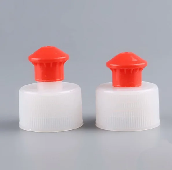 28mm plastic screw water bottle push pull cap