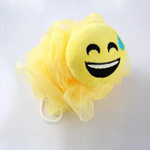 Bath Shower Sponge Smiley face Plush Pillow Universe Pouf Mesh Kids Toy Brush Shower Ball, Mesh Bath,Shower Sponge