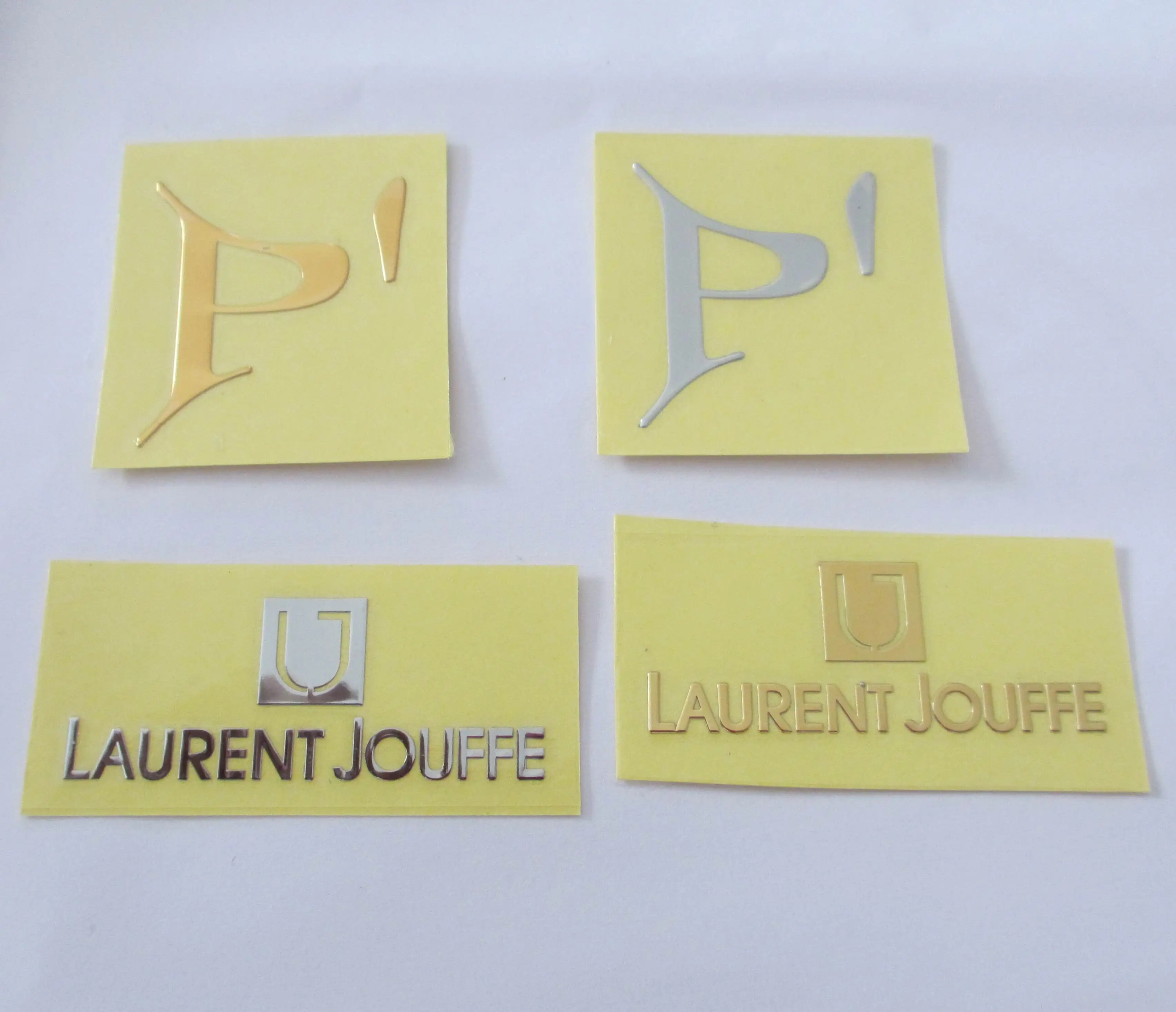 Gold electroformed nickel sticker label electroplated brass thin foil stickers for wine computer brand logo