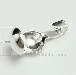 XD P217 925 sterling silver bead tip chain necklace end clasp Rope bag clasp  charms for jewelry making